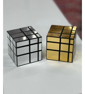 3x3x3 Mirror Sihirli Zeka Küpü Geometrik Asimetrik Küp İkili Set Gümüş Ve Sarı