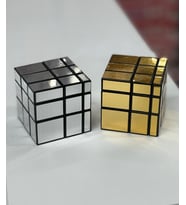 3x3x3 Mirror Sihirli Zeka Küpü Geometrik Asimetrik Küp İkili Set Gümüş Ve Sarı