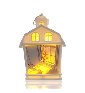 Ev Manzaralı Dekoratif Işıklı Led Gece Lambası Beyaz