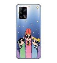 Oppo A74 Uyumlu Powerpuff Girls Desenli Şeffaf Telefon Kılıfı