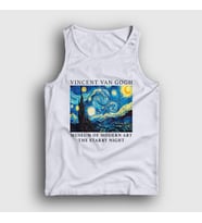 Presmono Unisex Beyaz Starry Night V2 Art Painter Vincent Van Gogh Atlet 303243tt