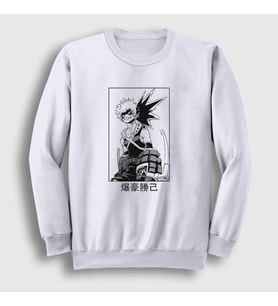 Presmono Unisex Beyaz Bakugo Smile Anime Boku No Hero Academia Sweatshirt 234411tt