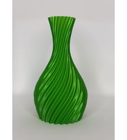 Modern - Burgu Figürlü Vazo (Çimen Yeşili) (Cam Görünümlü)