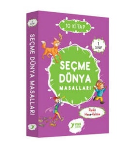 YUVA 1. SINIF SEÇME DÜNYA MASALLARI DÜZ YAZILI RENKLİ HECE-KELİME 10 KİTAP
