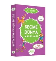 YUVA 1. SINIF SEÇME DÜNYA MASALLARI DÜZ YAZILI RENKLİ HECE-KELİME 10 KİTAP