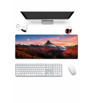 SonicTouch Klavye Mousepad 32x70cm Dikişsiz Pürüzsüz Sıvı Geçirmez Kaymaz Taban Kızıl Dağlar