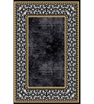 Eliana Home Baskılı, Yıkanabilir Kaymaz Taban Salon Halısı LNA1564-HT1481 100x150 cm (Siyah)
