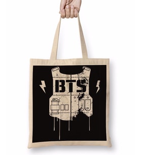 Bts Logo Bez Çanta Uzun Saplı