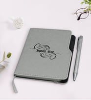 BK Gift Kişiye Özel İsimli Gri Termo Deri Defter Kalem Seti-3