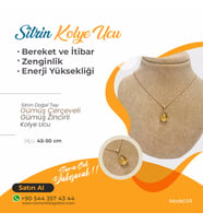 Sitrin Doğaltaş Kolye Ucu, Gümüş zincirle birlikte KU039