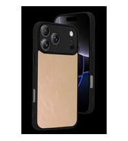 İphone 17 Pro Max Aras Deri Kapak - Pudra