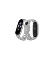 Xiaomi Mi Band 6 Spor Delikli Kordon - Gri-kırmızı