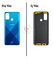 Infinix Hot 9 Play Okyanus Uyumlu Arka Kapak Arka Cam Batarya Pil Kapağı Lazer Kesim Back Cover