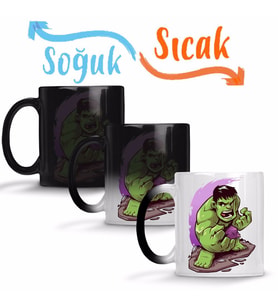 Hulk Chibi Sihirli Kupa Bardak Porselen