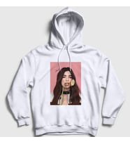 Presmono Unisex Beyaz Flower Dua Lipa Kapüşonlu Sweatshirt 320753tt
