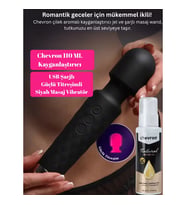 Titreşimli Masaj Wand Vibratör Siyah + 110 ML Chevron Jel