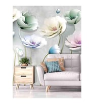 Dreamwall 3D Renkli Çiçekler Deseni Silinebilir Sağlıklı Tekstil Duvar Kağıdı (Çok Renkli)