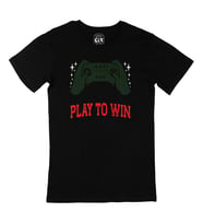 Kırmızı Play To Win  Siyah Tişört