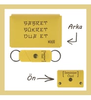 Sarı Renk, Sabret, Şükret, Dua Et, Yazılı İsme Özel, Cüzdan Ve Anahtarlık Set, Akrabaya Hatıra Set