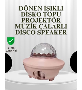 Sesle Etkileşimli Yıldız Projektörlü Gece Lambası – Bluetooth Hoparlörlü, USB Girişli, Dönen Okyanus