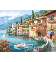 Sahilde Yalılar Sayılarla Boyama Seti 60x75 cm (Tuvale Gerili)