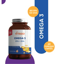 Vitago Premium Omega 3 İçeren Softjel Takviye Edici Gıda 60'lı