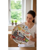 Prestijli Metal Yuvarlak Dekor Tepsi 35 cm – Özel Tasarım
