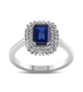 1.45 Karat Safir Pırlanta Yüzük