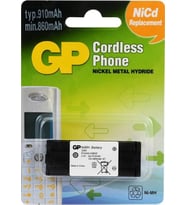GP T390 2.4V 910 mAh Telsiz Telefon Pili (Siyah)