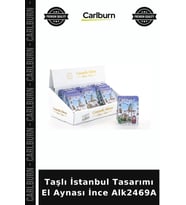 Özel Üretim Hediyelik Aksesuar Şık Hatıra Makine Taşlı İstanbul Tasarımı El Aynası İnce Alk2469A