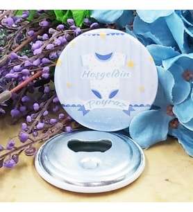 15 Adet Elbiseli Baskılı Erkek Bebek Metal Magnet Açacak 58 mm-