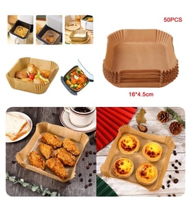 Büyük Boy Air Fryer Fritöz Pişirme Kağıdı 50 Adet (Çok Renkli)