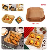 Büyük Boy Air Fryer Fritöz Pişirme Kağıdı 50 Adet (Çok Renkli)