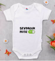 BK Kids Sevdaluk Mode Tasarımlı Beyaz Bebek Body Zıbın-1