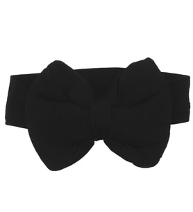 Kız Bebek Büyük Fiyonklu Siyah Bandana (Standart)