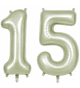 15 Rakam Folyo Balon Yeşil Rengi (76 cm)