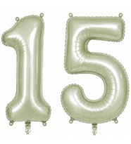 15 Rakam Folyo Balon Yeşil Rengi (76 cm)