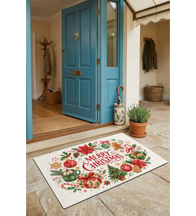 Valerine Life Kapı Önü Paspası 45x70cm iç Dış Mekan Yeni Yıl Ürünleri Noel Süsleri Noel Çelengi