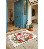 Valerine Life Kapı Önü Paspası 45x70cm iç Dış Mekan Yeni Yıl Ürünleri Noel Süsleri Noel Çelengi