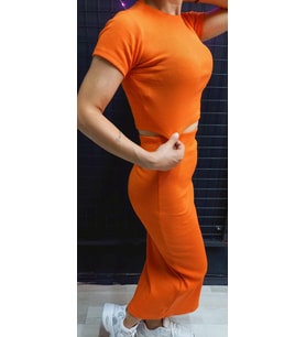 Crop Etek Takım (Turuncu)