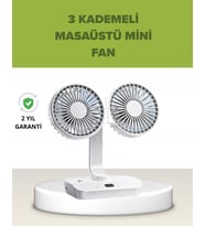 Çift Kafalı Masaüstü ve Duvar Tipi Sessiz USB Şarjlı Fan
