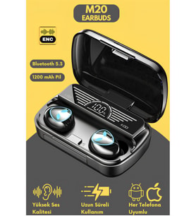 M20 Bluetooth 5.3 Kablosuz Kulak İçi Kulaklık