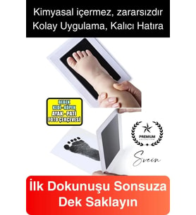 Bebek El Ayak İzi Fotoğraf Çerçeve Seti Resim Mürekkepsiz Baskı Kiti Anı Yeni Doğan Hediye Hatıra
