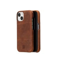 Bouletta Apple iPhone 15 Uyumlu Deri Arka Kapak F360 G2 (Kahverengi)
