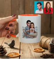 Kişiye Özel Karikatürlü Romantik Sevgililer Kupa Bardak Sevgililer Günü Hediyesi