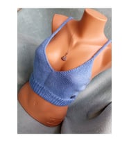 Vip  Handmade Mavi Crop Top Büstiyer