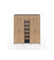Hyperion Dolap 18 Raflı 9 Kapaklı 220x44x243 Antrasit-Çam/Çam
