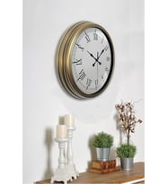Retro Modern Roma Rakamlı 40 Cm Metal Duvar Saati (Standart)