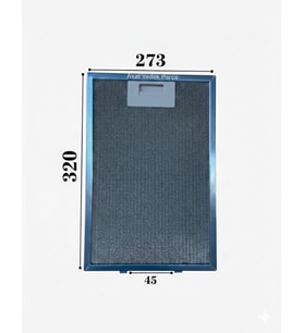 En 27,3 cm Boy 32 cm Arka Tırnak Arası 4,5 cm Aspiratör Davlumbaz Metal Yağ Filtresi