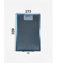 En 27,3 cm Boy 32 cm Arka Tırnak Arası 4,5 cm Aspiratör Davlumbaz Metal Yağ Filtresi